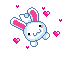 A bunny with hearts